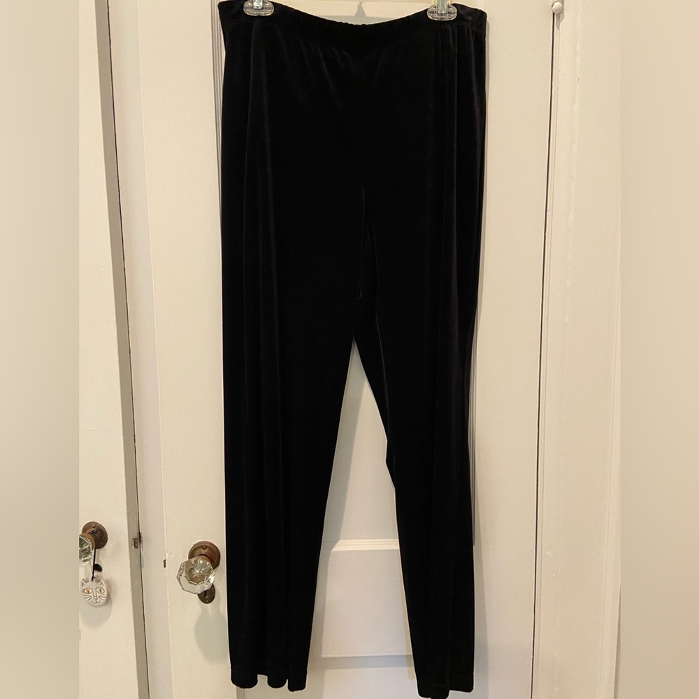 Vintage, Dressy, Velour-like, Wide Leg Pull on Pants